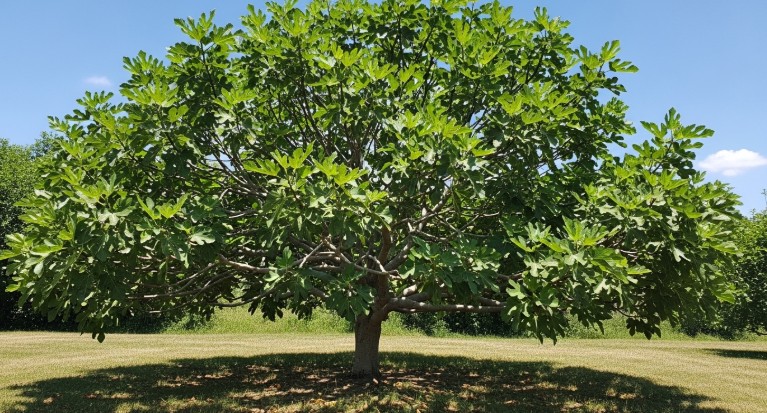 Healthy fig tree structure after annual pruning showing balanced canopy